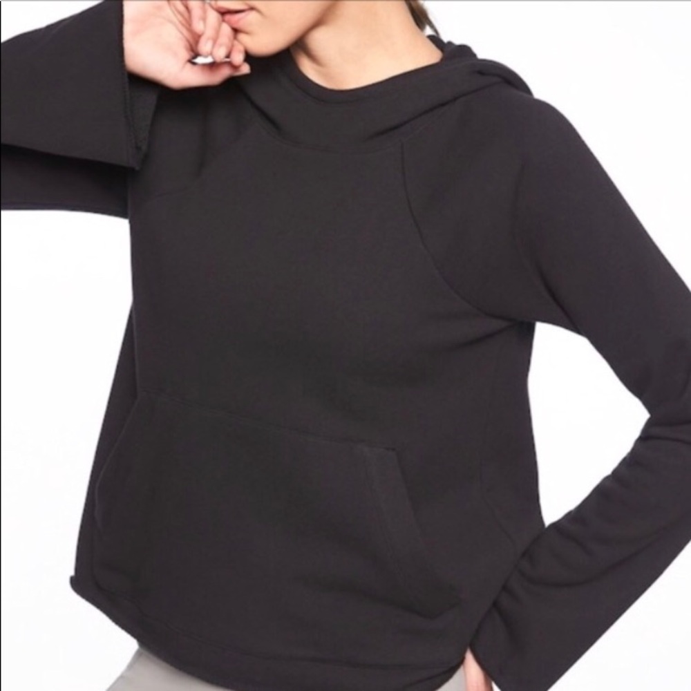 Black athleta pull over hoodie with bell sleeves
